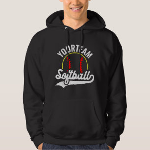 Softball Team Player ADD NAME Personalized League Hoodie