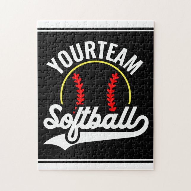 Softball Team Player ADD NAME Personalized League Jigsaw Puzzle (Vertical)