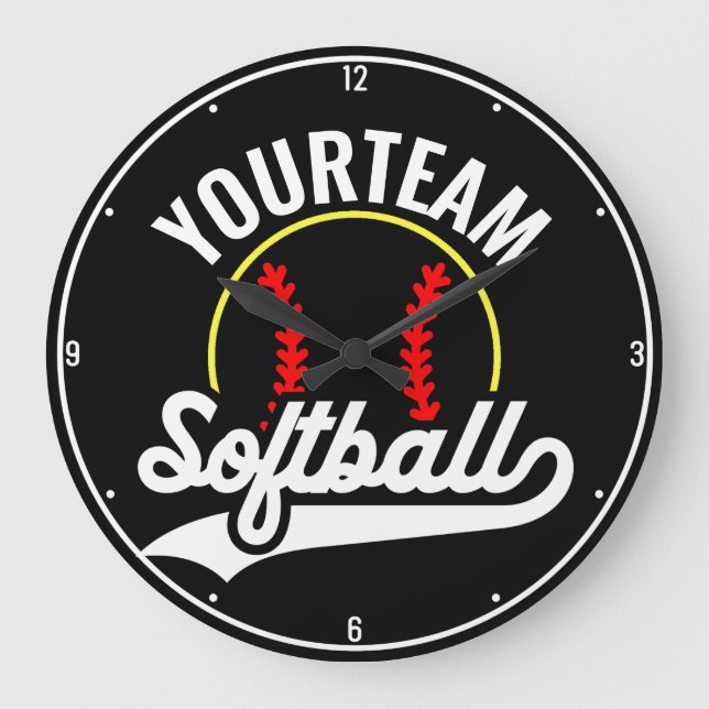 Softball Team Player ADD NAME Personalized League Large Clock (Front)