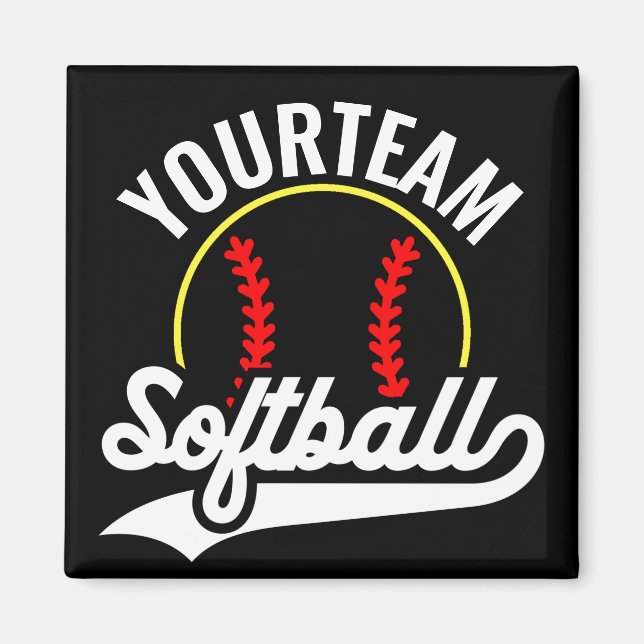 Softball Team Player ADD NAME Personalized League Magnet (Front)