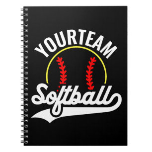 Softball Team Player ADD NAME Personalized League Notebook