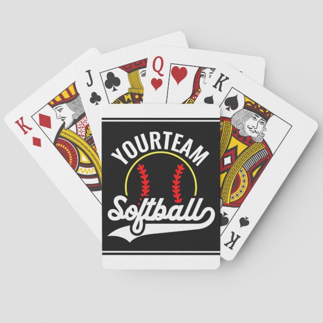 Softball Team Player ADD NAME Personalized League Playing Cards (Back)