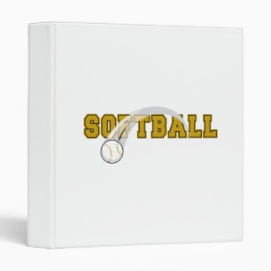 softball text ball swoop design binder
