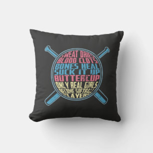 Softball Throw Pillow