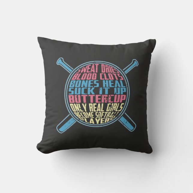 Softball Throw Pillow (Front)