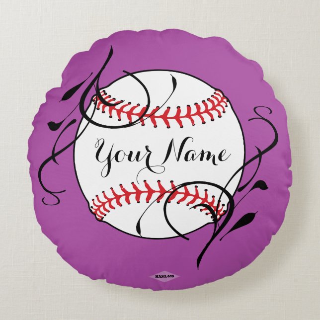 SoftBall Throw Pillow - HAMbyWG - Lavender (Front)