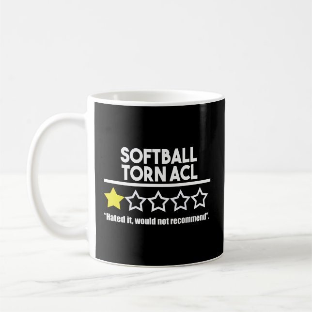 Softball Torn Acl Knee Injury Get Well Soon Coffee Mug (Left)