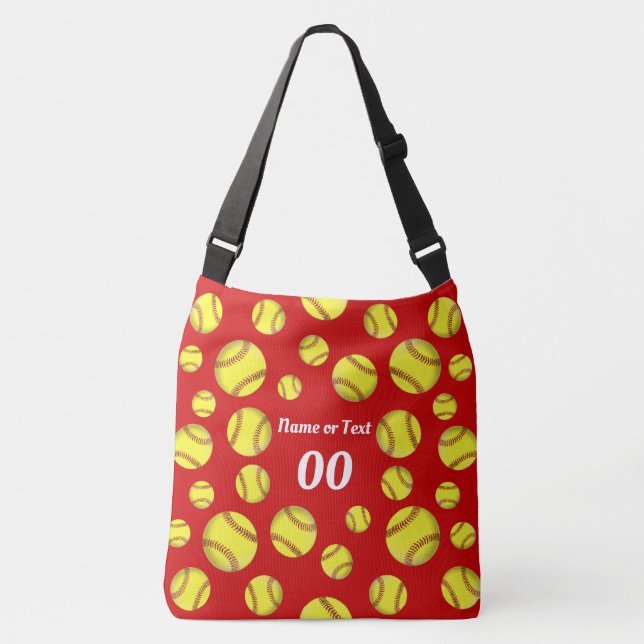 Softball Tote Bag with Name, Number or Monogram (Front)