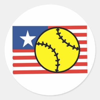 Softball USA Classic Round Sticker