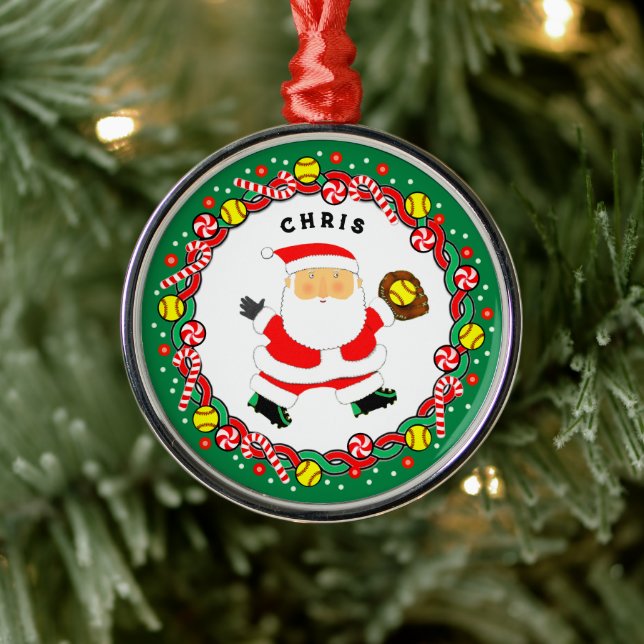 Softball Vacances cadeau ornement en céramique (Arbre)