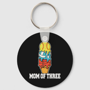 Softball Volleyball Basketball Mom Ice Cream Summe Keychain