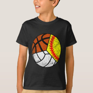 Softball Volleyball Basketball Player Funny Ball S T-Shirt