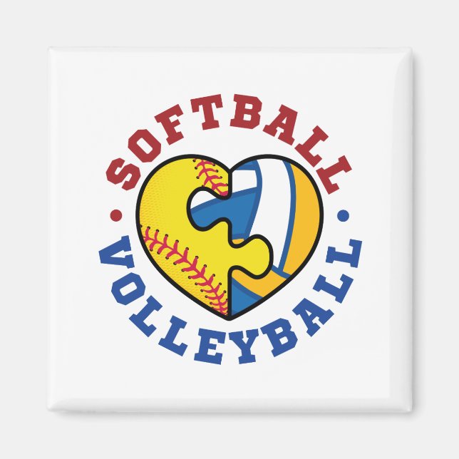 Softball Volleyball Magnet (Front)