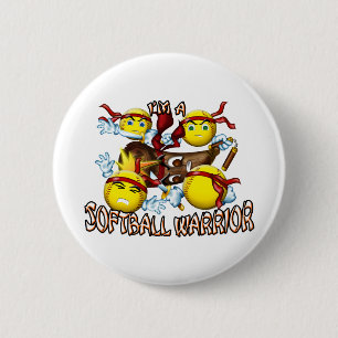 Softball Warrior 2 Inch Round Button