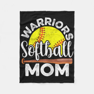 Softball Warriors Mom - Mother's Day Softball Mama Fleece Blanket