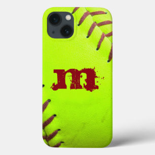 Softball Yellow Fast Monogram IPAD AIR Case