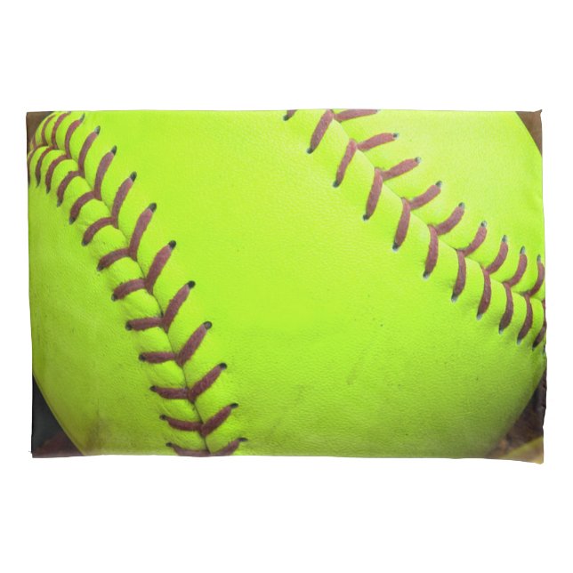 Softball Yellow Fast Pitch 8U 10U 12U Pillowcase (Front)