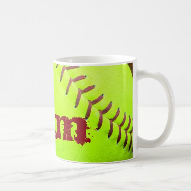 Softball Yellow Fast Pitch 8U 10U Coffee Cup Mug (Droite)
