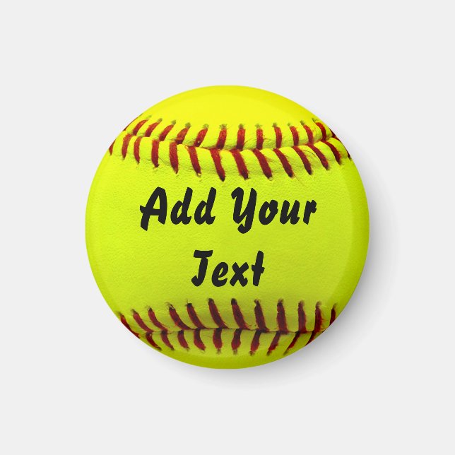 Softball Yellow Softball Sports Team Coach Magnet (Front)