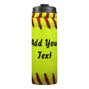 Softball Yellow Softball Sports Team Coach Thermal Tumbler