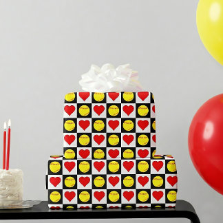 Softballs and Hearts Fastpitch Softball Player Wrapping Paper