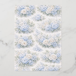 SoftBlue Floral Pattern Elegant Romantic Botanical