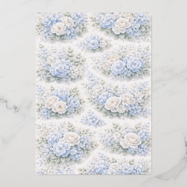 SoftBlue Floral Pattern Elegant Romantic Botanical (Front)