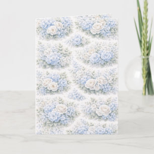 SoftBlue Floral Pattern Elegant Romantic Botanical Invitation