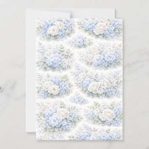 SoftBlue Floral Pattern Elegant Romantic Botanical Magnetic Invitation
