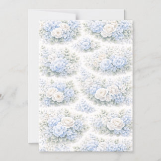 SoftBlue Floral Pattern Elegant Romantic Botanical Magnetic Invitation