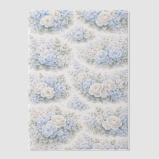 SoftBlue Floral Pattern Elegant Romantic Botanical Vellum Invitations