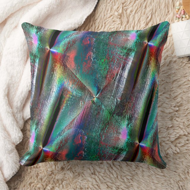 Softened psychedelic woody texture, digital rugged throw pillow (Blanket)