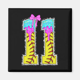 Softll 11 Year Old Ice Cream Drip 11th Birthday Gi Magnet