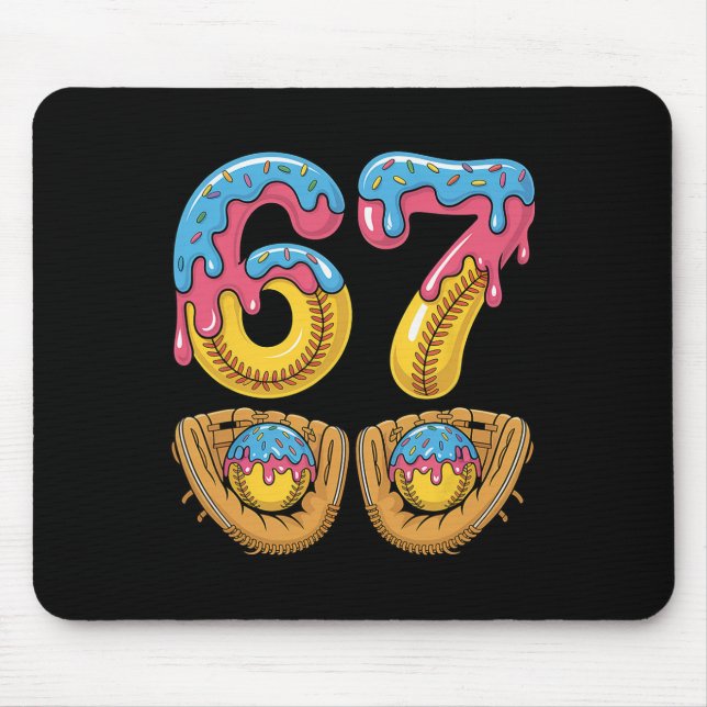 Softll 67 - Ice Cream Drip 67 Meme Funny Player  Mouse Pad (Front)