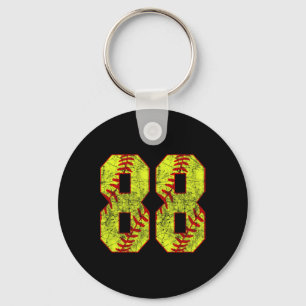 Softll #88 Fastpitch Softll Mom Number 88 Player Keychain