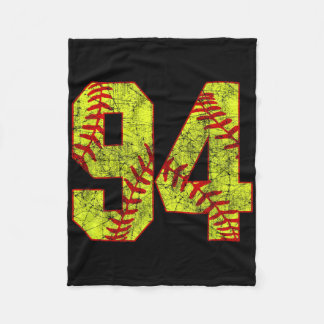 Softll #94 Fastpitch Softll Mom Number 94 Player  Fleece Blanket