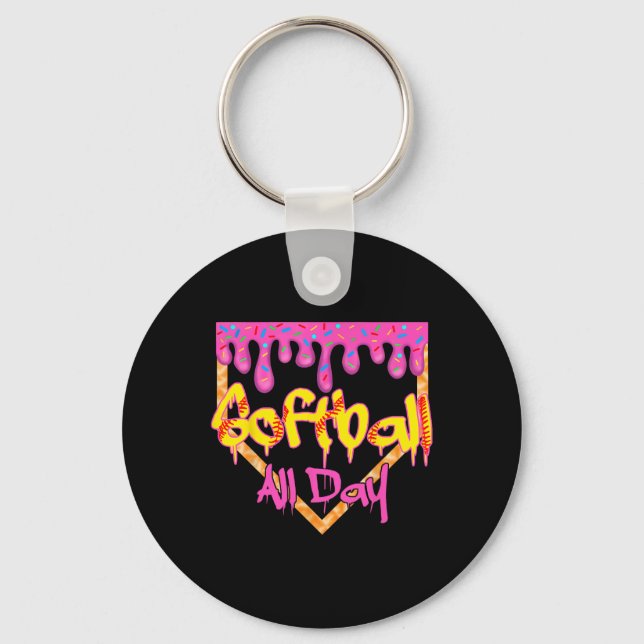 Softll All Day Drip Home Plate Ice Cream  Keychain (Front)