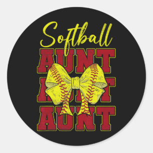 Softll Aunt Coquette Bow Sport Lover Vintage Mothe Classic Round Sticker