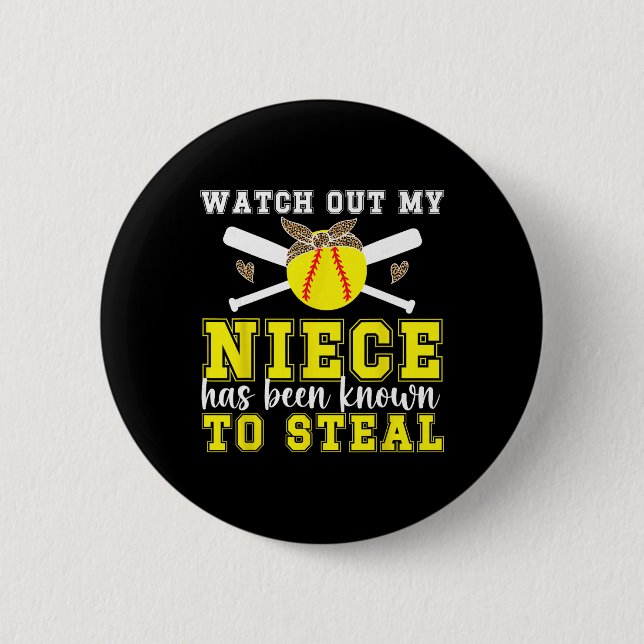 Softll Aunt Funny Aunt Of A Softll Player Aunt  2 Inch Round Button (Front)
