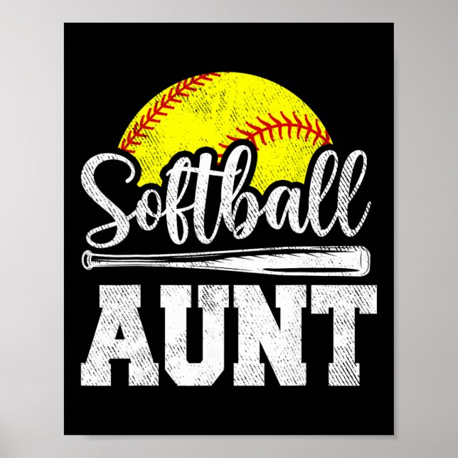 Softll Aunt Softll Player Game Day Mother's Day Gi Poster (Front)