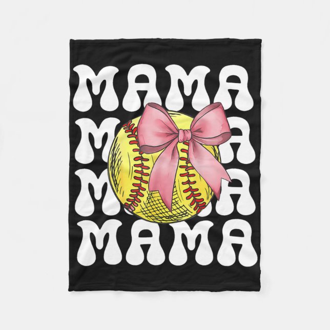 Softll Bow Softll Mom Mothers Day Women Softll Mam Fleece Blanket (Front)