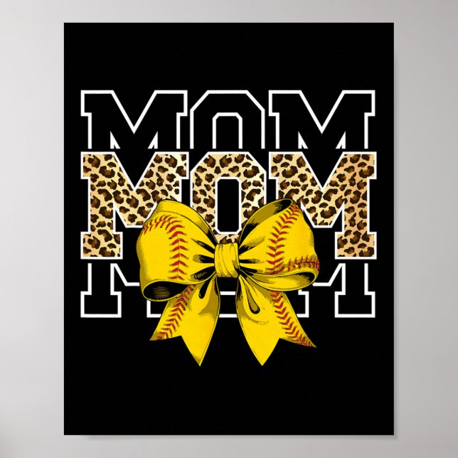 Softll Bow Women For Softll Leopard Mom Mothers Da Poster (Front)