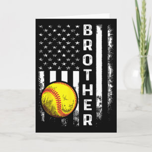 Softll Brother American Flag Vintage Christmas Xma Card