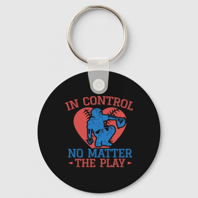 Softll Catcher In Control No Problem Softll Mom  Keychain (Front)