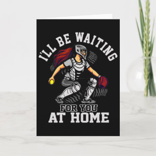 Softll Catcher Waiting At Home Funny Sports Design Card