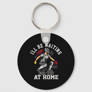Softll Catcher Waiting At Home Funny Sports Design Keychain