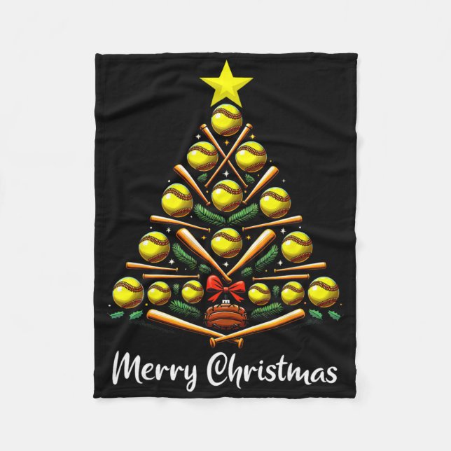 Softll Christmas Tree Lights Funny Softll Player X Fleece Blanket (Front)