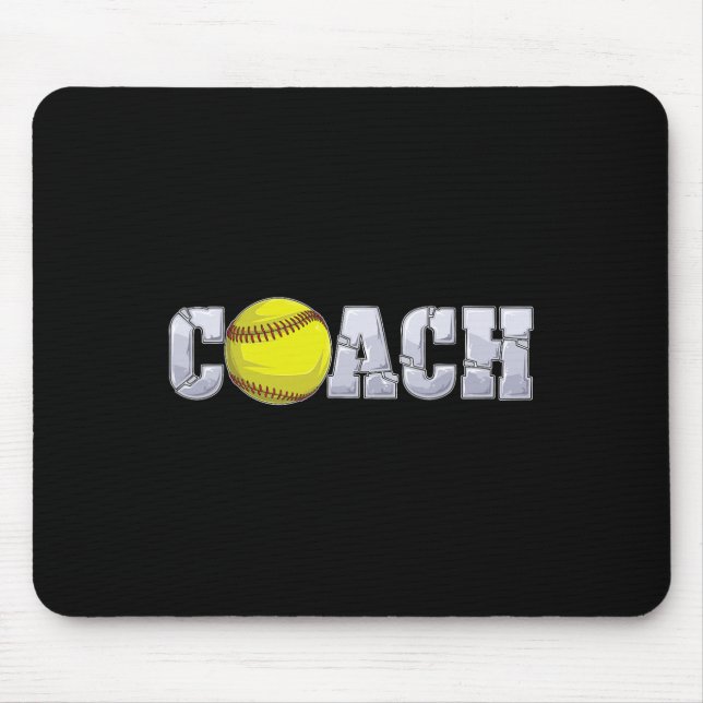 Softll Coach Coaching Istant Coach Softll Team Men Mouse Pad (Front)