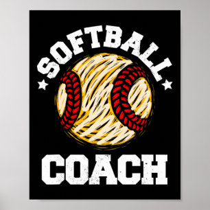 Softll Coach Distressed Vintage Funny Coach Game D Poster