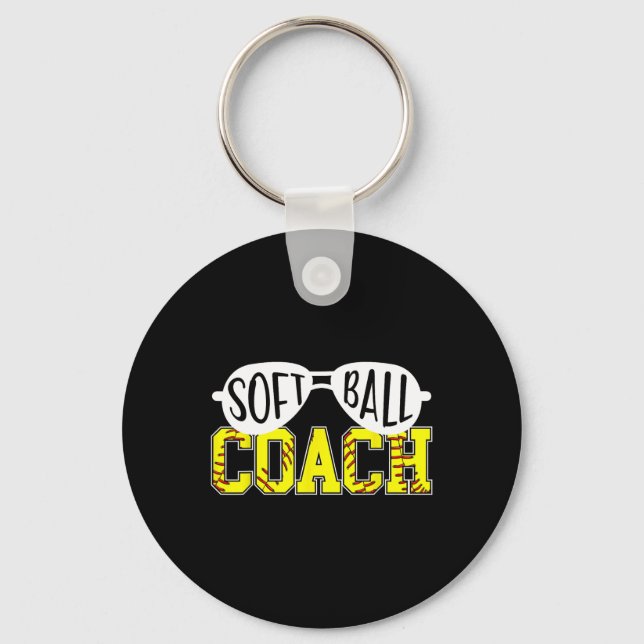 Softll Coach Softll Coaching Funny Softll Coach  Keychain (Front)